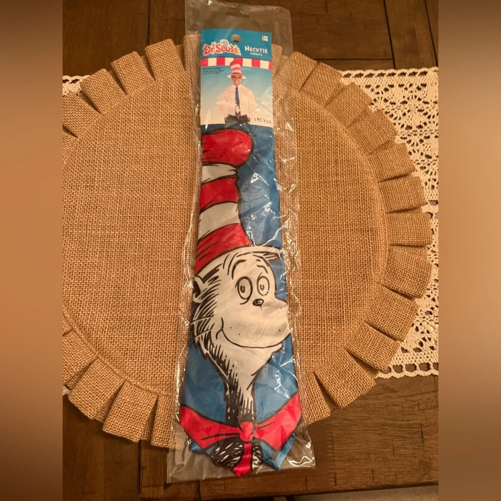 Dr. Seuss Red and Blue Cat in the Hat Party Tie